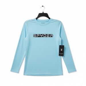NWT Spyder Boys Sky Blue Performance Shirt Rash Guard Swim Beach Vacation Summer